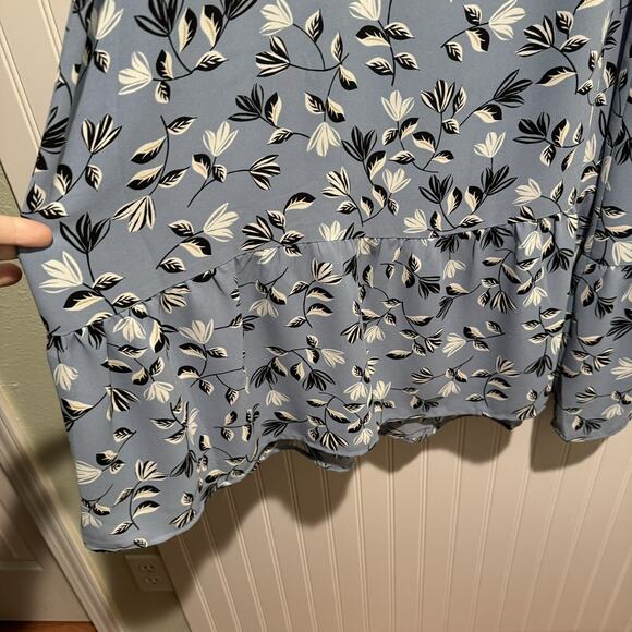 J Jill Wearever Blue Floral Dress Halter Neck Midi Length Size XL - Picture 3 of 6